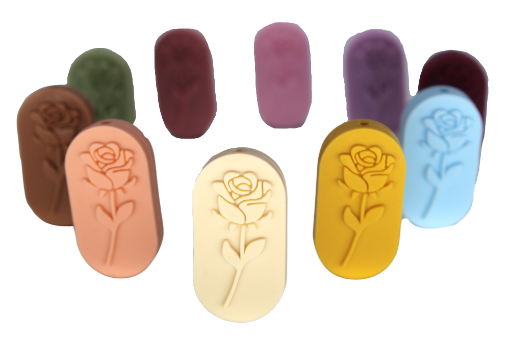 Silikon Motivperle | Rose - Relief