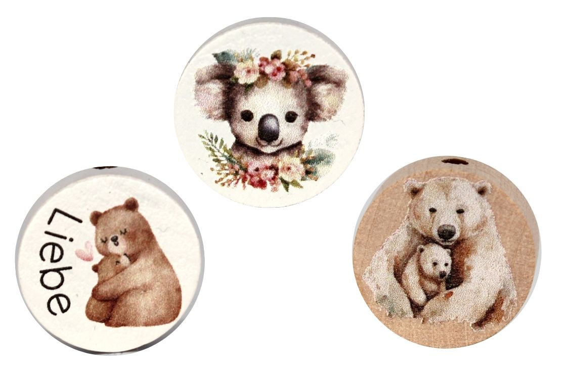 Motivscheiben 20mm | Panda, Koala & Bären