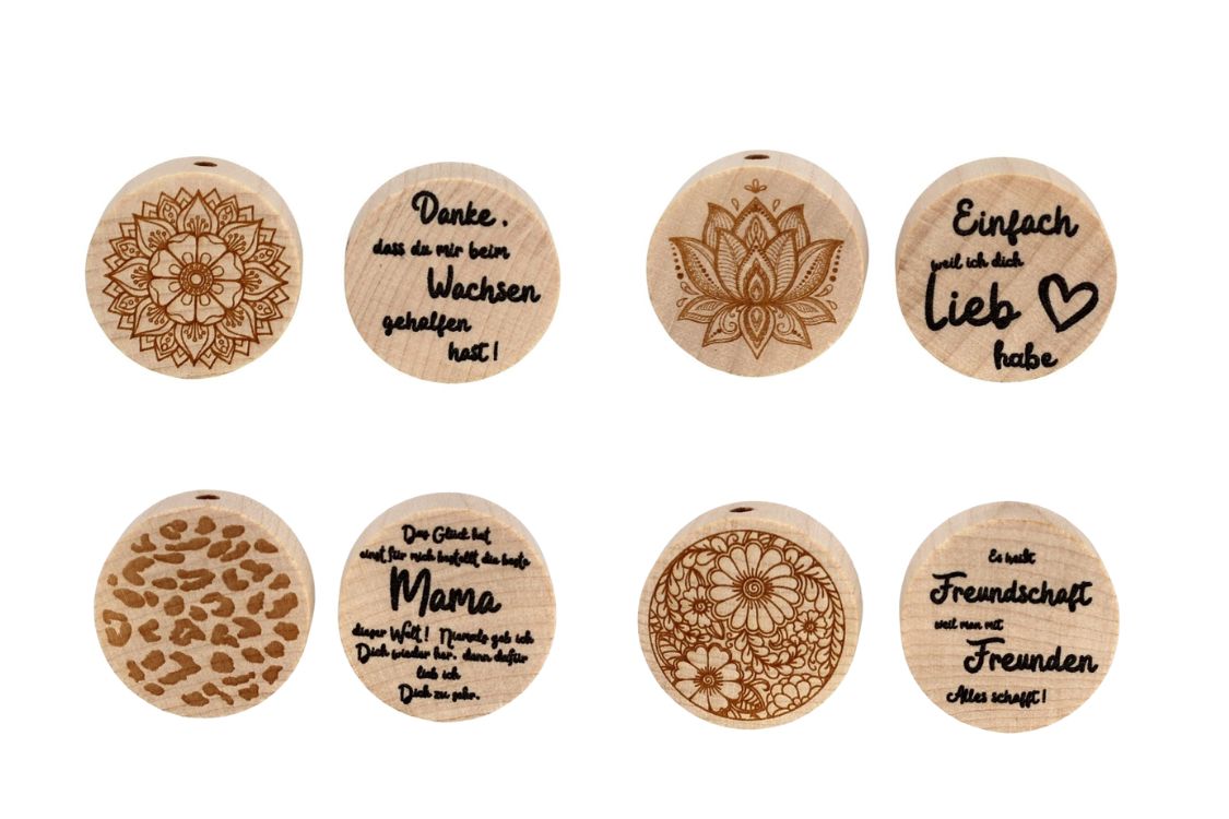 Motivscheibe 26mm | Mit Lasergravur und Spruch