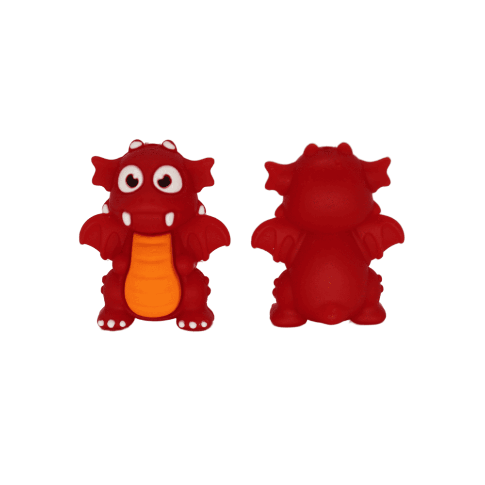 Silikon 3D - Motivperle Drachen | Rot