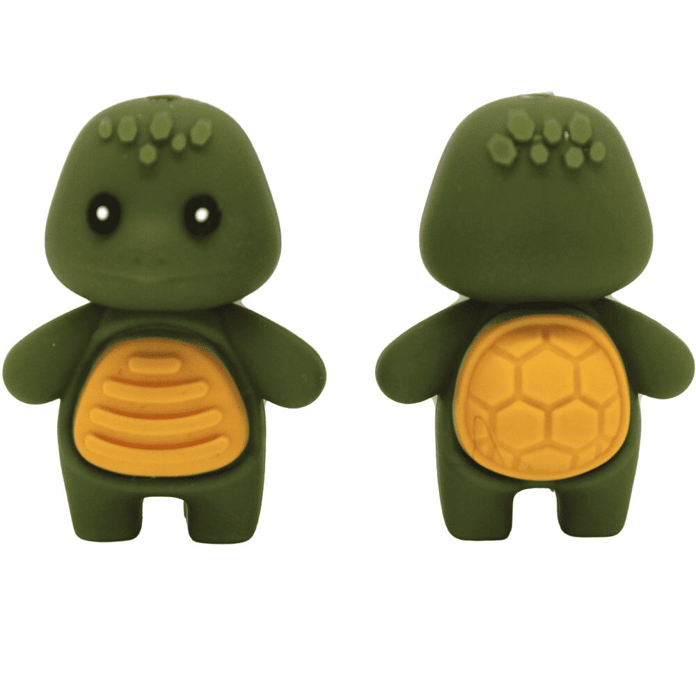 Silikon 3D - Motivperle Schildkröte | Hell Lint