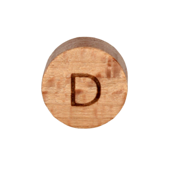 Naturholz Buchstabenscheibe 15mm | D