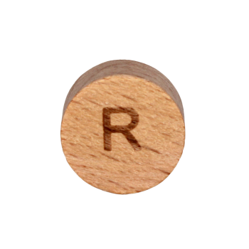 Naturholz Buchstabenscheibe 15mm | R
