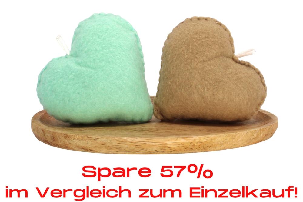Bundle | Filzanhänger Herz Beige/Mint