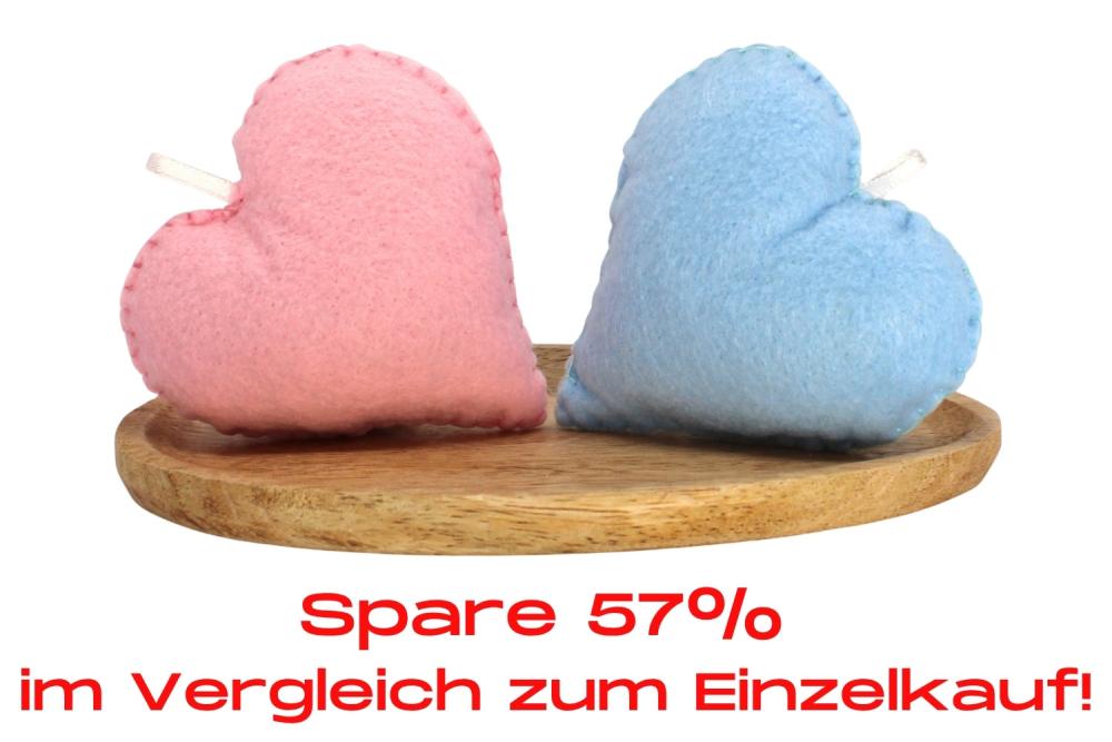 Bundle | Filzanhänger Herz Babyrosa/Babyblau
