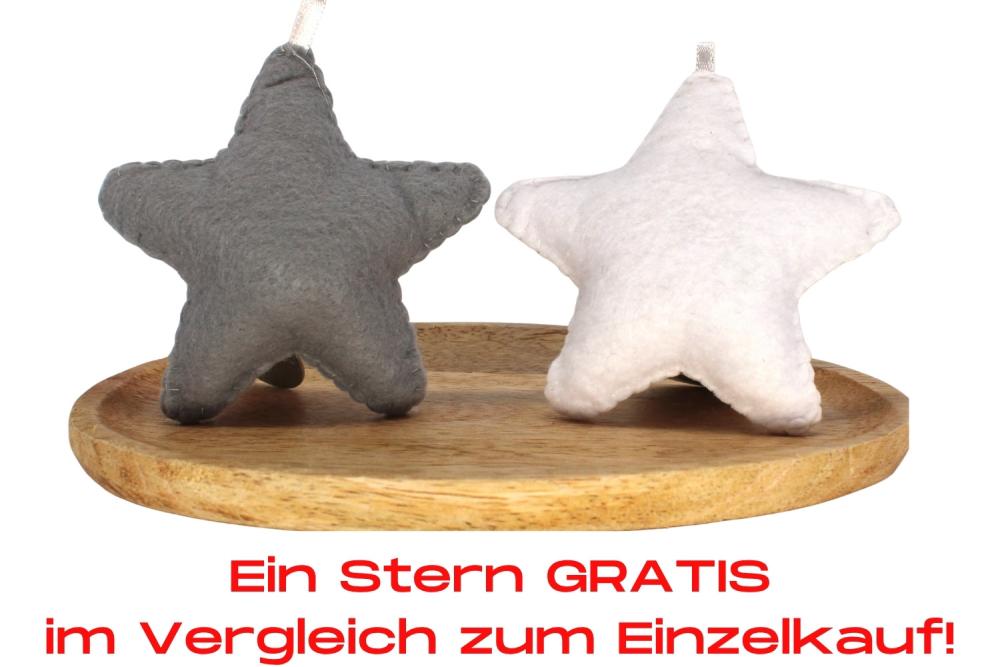 Bundle | Filzanhänger Stern Grau/Weiß