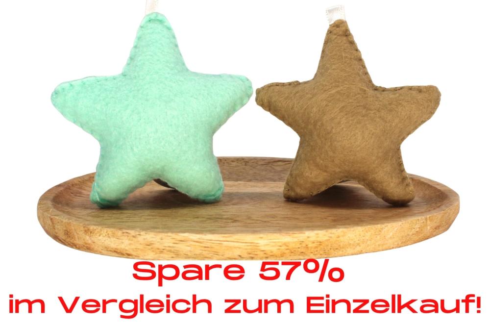 Bundle | Filzanhänger Stern Beige/Mint