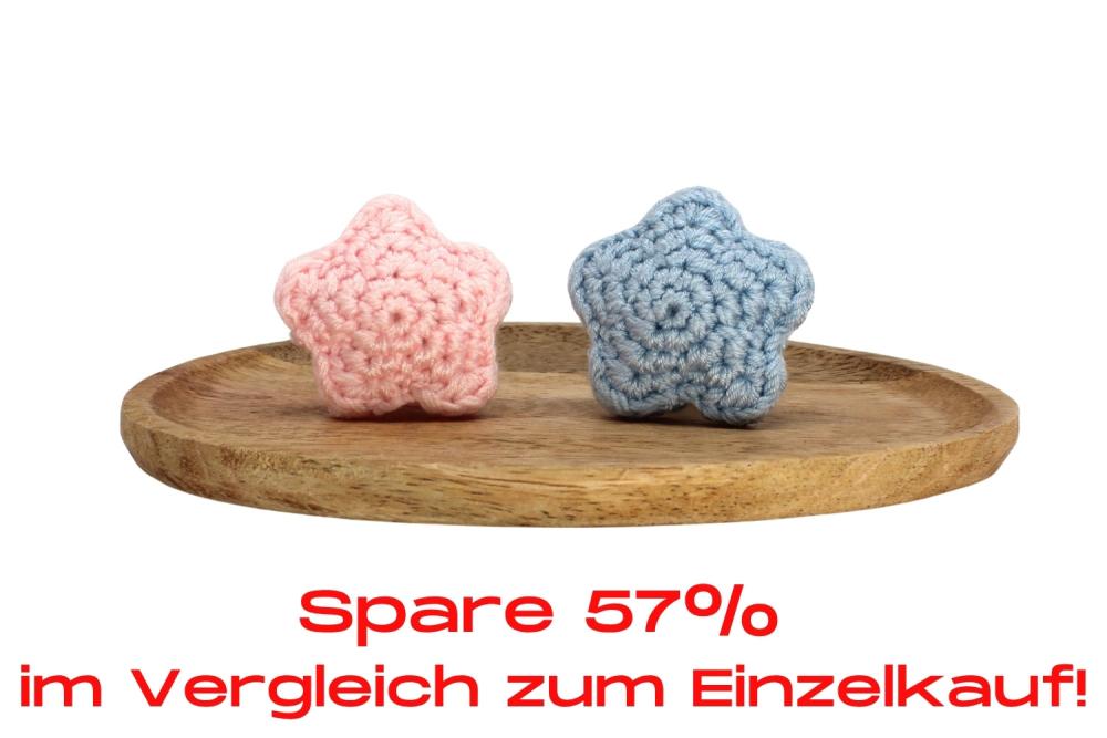 Bundle | Häkelstern Pastellblau/Pastellrosa