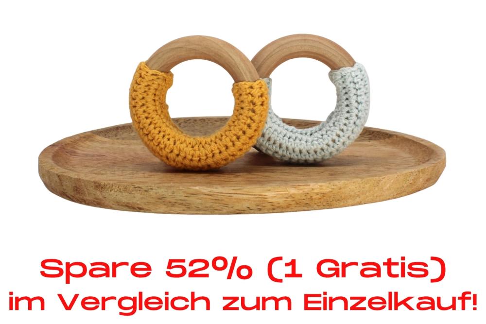 Bundle | Häkelring Pastellblau-Senfgelb