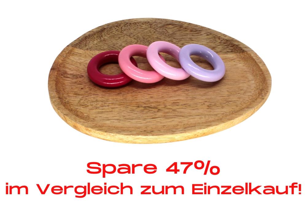 Bundle | Holz Greifling 36mm Rosa-Flieder Töne