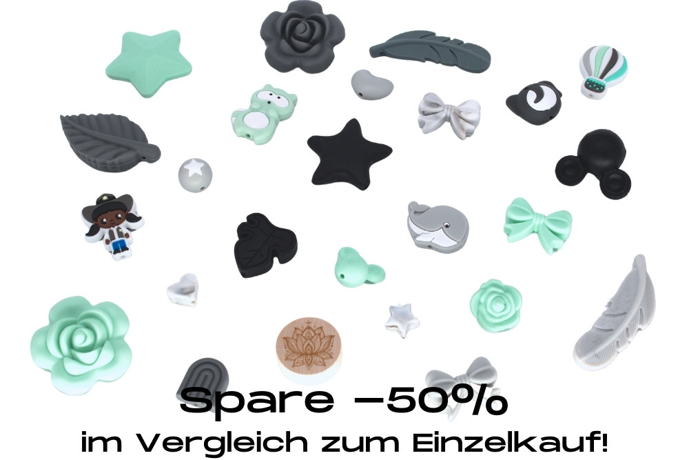 Bundle Motivperlen | Grün-Grau