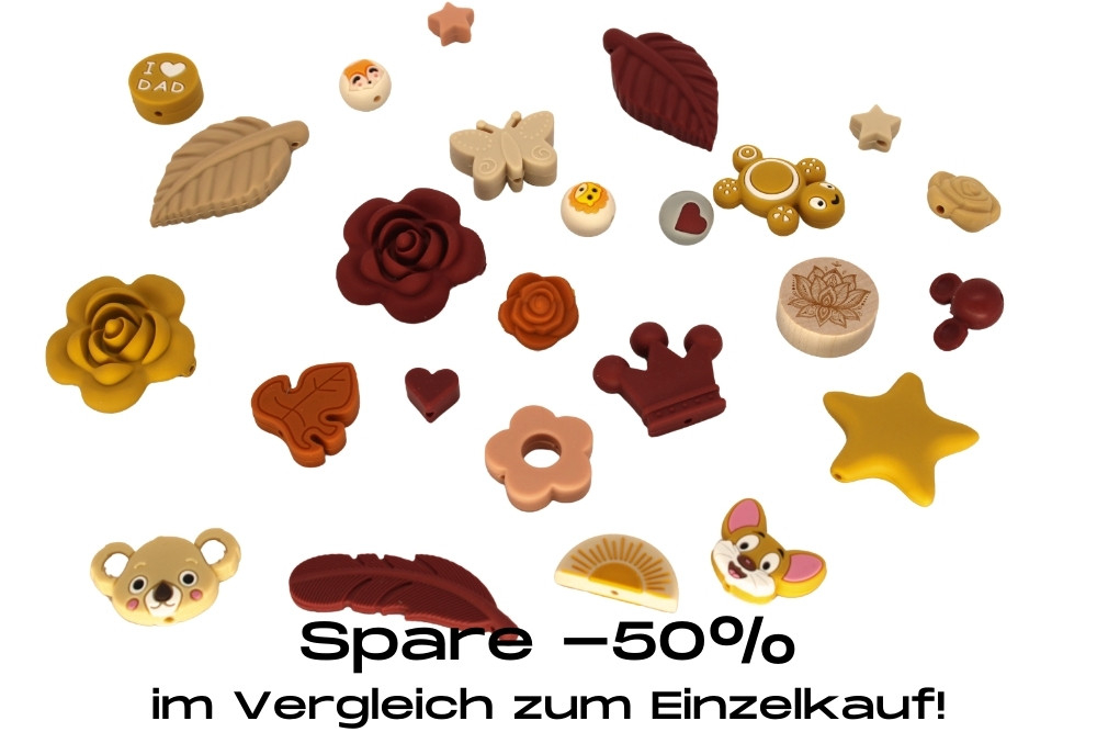 Bundle Motivperlen | Rostrot-Senfgelb