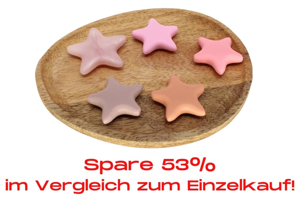 Bundle | Motivperle Silikon Stern Rosybraun/ Rosatoene