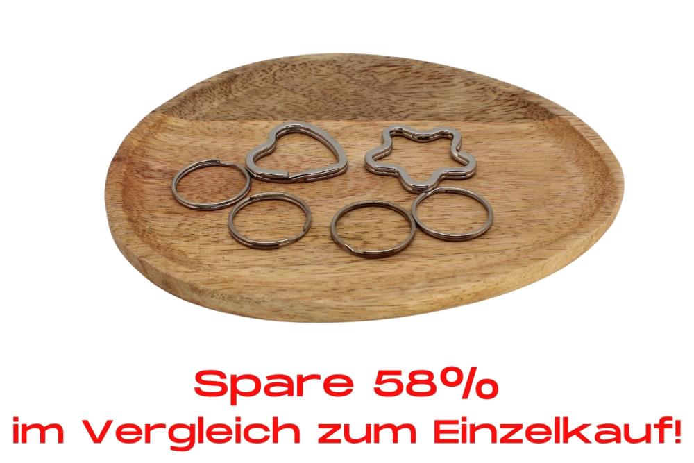 Bundle | Schlüsselringe Mixpack Herz/Blume/Rund