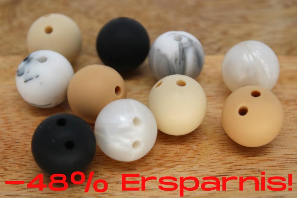Bundle | Silikon Sicherheitsperle 15mm Beige/Oatmeal