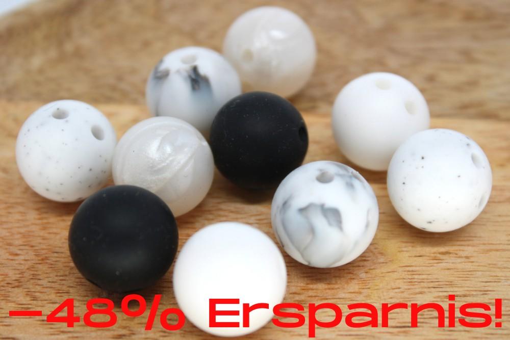 Bundle | Silikon Sicherheitsperle 15mm Granit/Marble