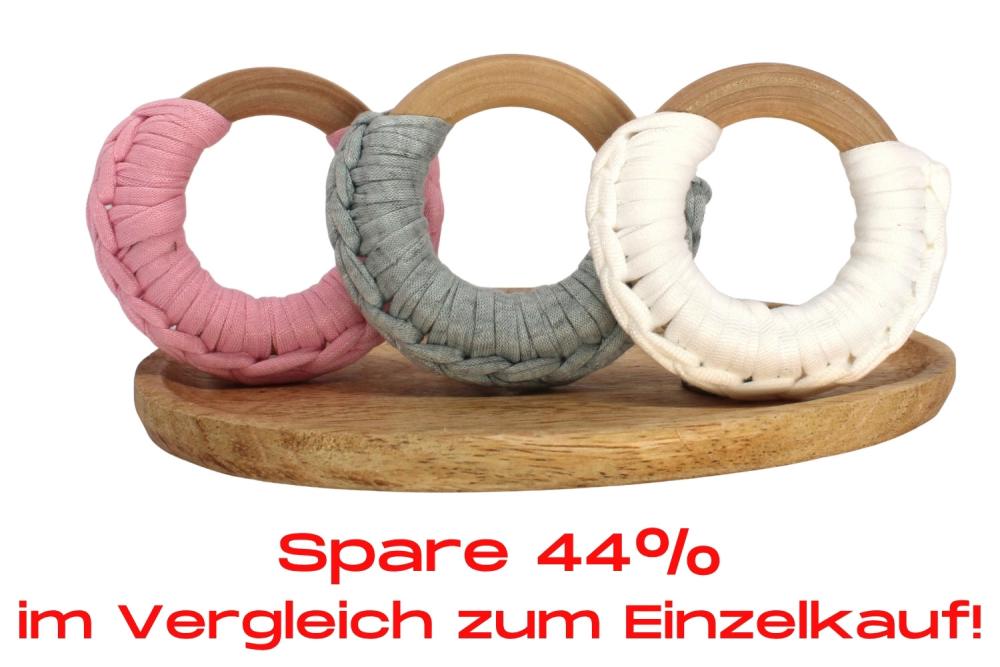 Bundle | Stoffring Rosa/Hellgrau/Weiß
