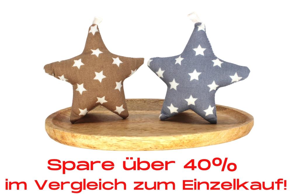 Bundle | Stoffstern "Mit Sternen" Beige/Grau