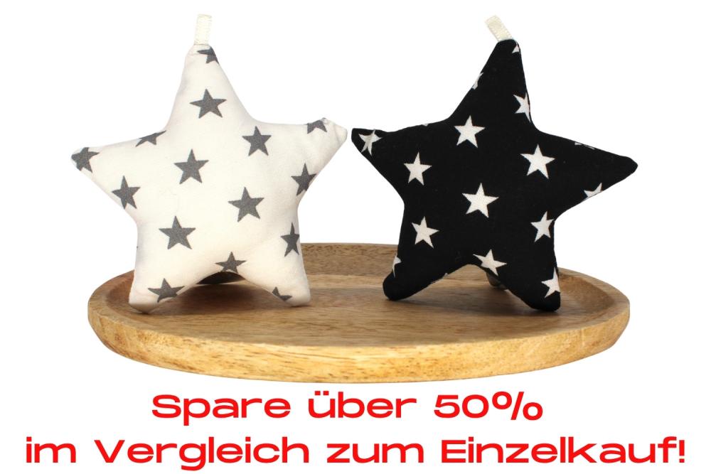 Bundle | Stoffstern "Mit Sternen" Schwarz/Weiß