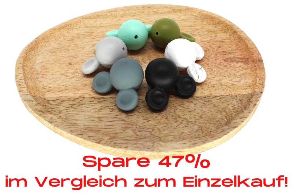 Bundle | Motivperle Silikon XXL Maus Grau/Grüntöne