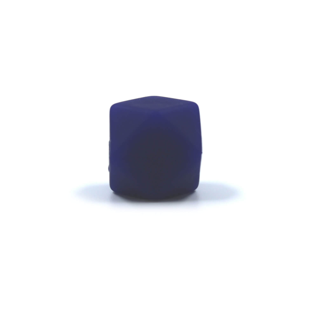 Preview: Hexagon Silikonperle 14mm "Navy Blue"