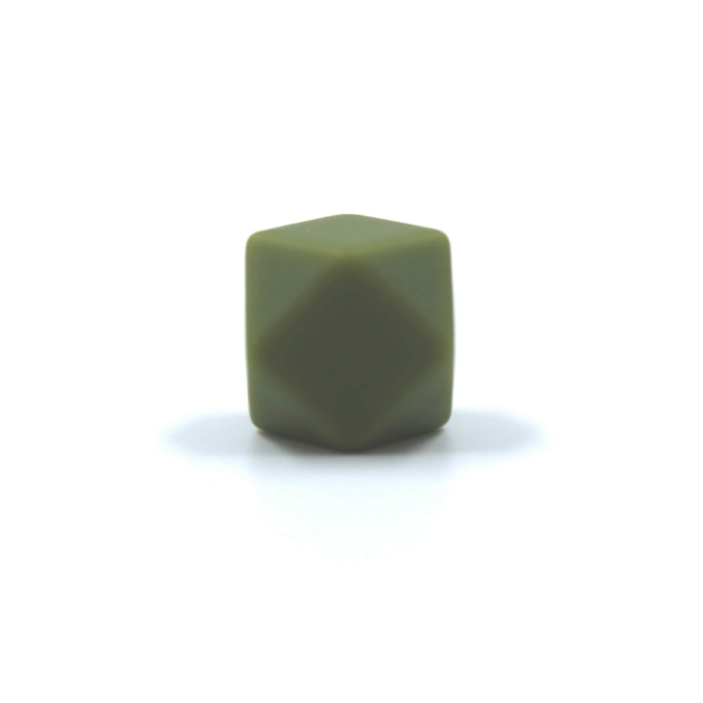 Preview: Hexagon Silikonperle 14mm "Hell Lint"