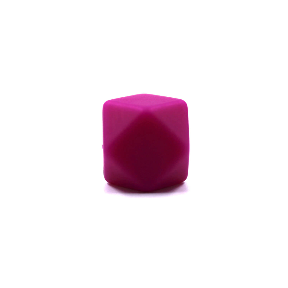 Preview: Hexagon Silikonperle 14mm "Magenta"