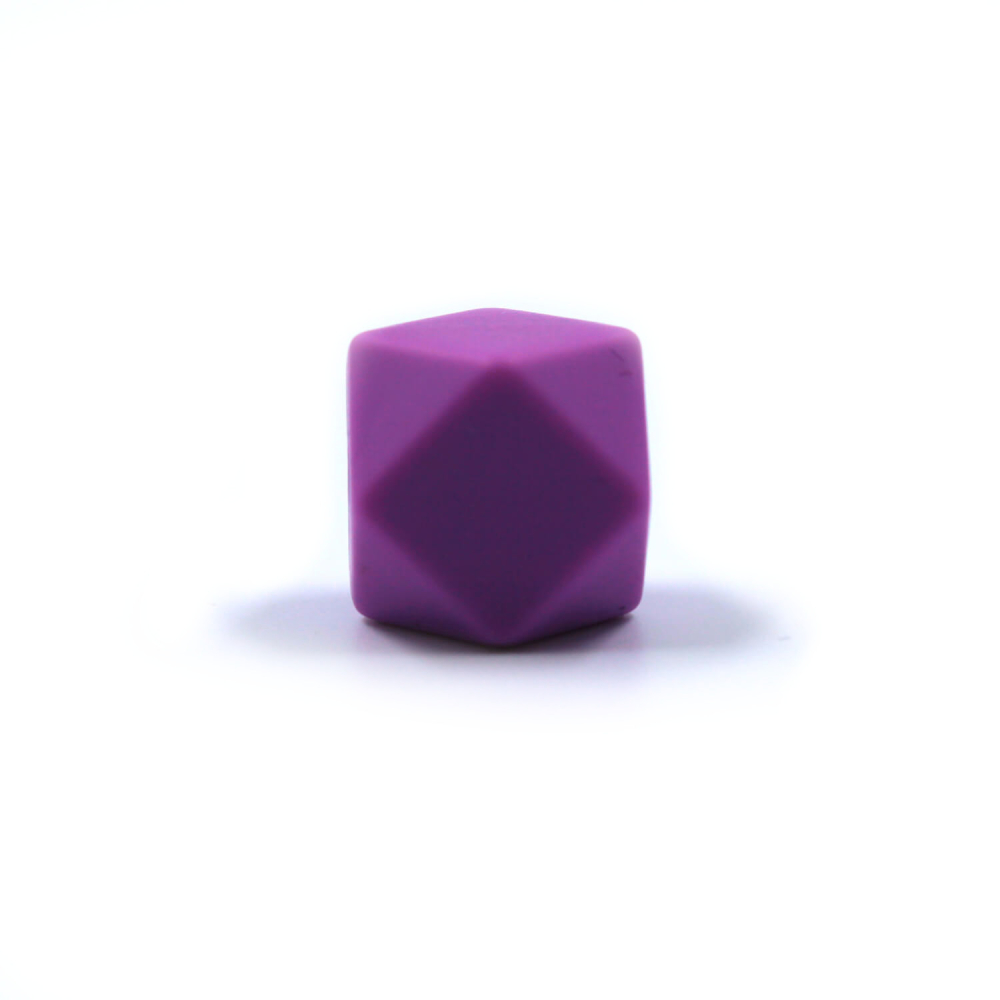 Preview: Hexagon Silikonperle 14mm "Medium Purple"