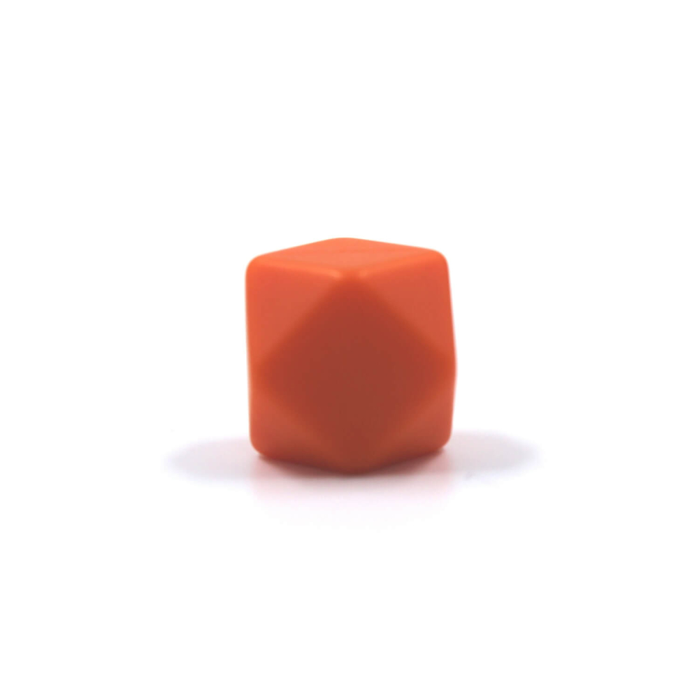 Preview: Hexagon Silikonperle 14mm "Orange"