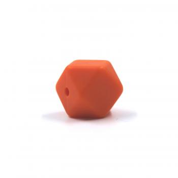 Hexagon Silikonperle 14mm "Orange"