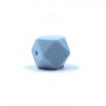 Hexagon Silikonperle 14mm "Pastell Blau"