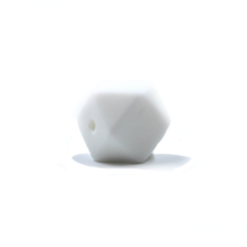 Hexagon Silikonperle 14mm "Weiß"