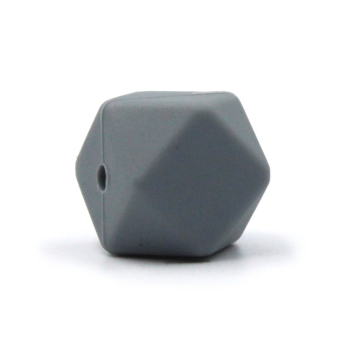 Hexagon Silikonperle 14mm "Dunkel Grau"
