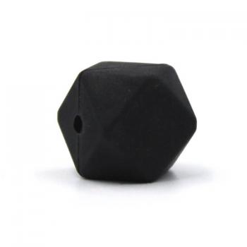 Silikon Hexagonperle | 17mm | Schwarz
