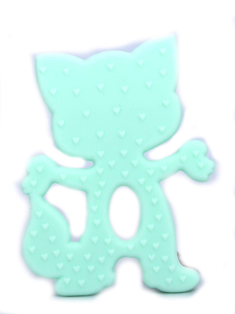 Preview: Silikon Beißanhänger | Katze | Mint