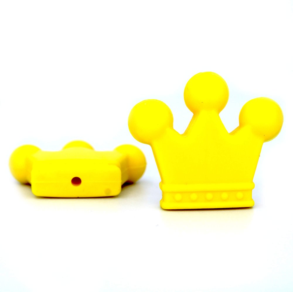 Preview: Silikon Motivperle Krönchen #1 | Gelb