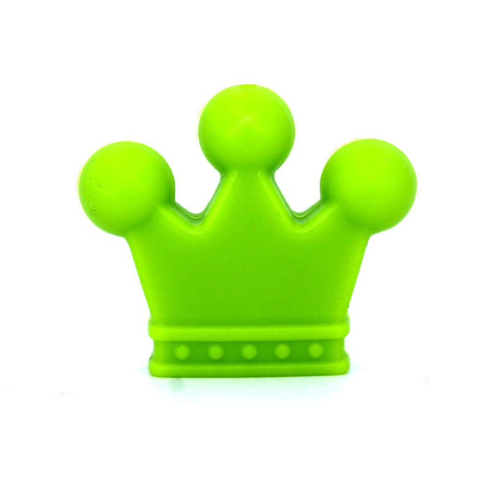 Silikon Motivperle Krönchen #1 | Gelb Grün