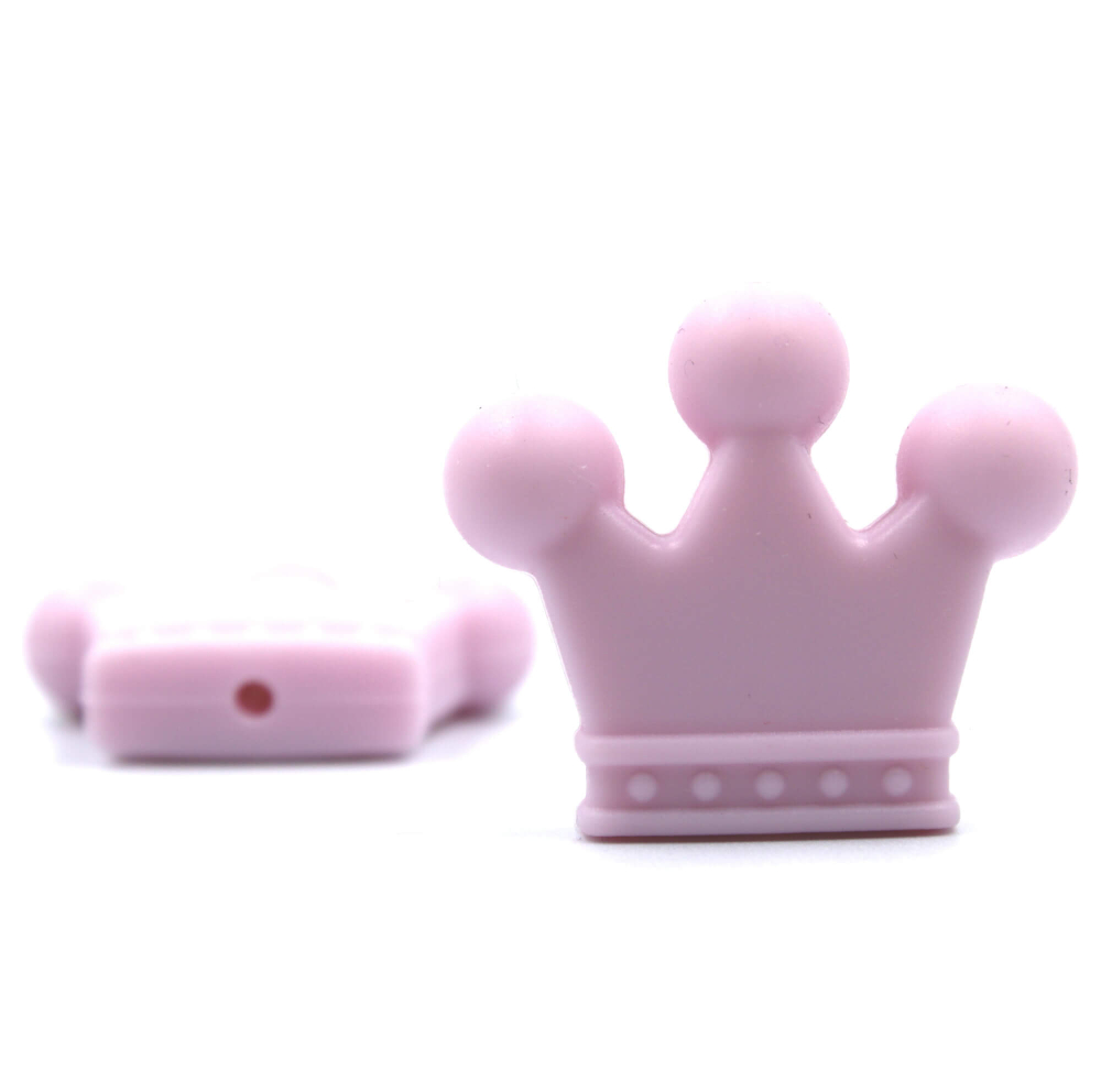 Preview: Silikon Motivperle Krönchen #1 | Baby Rosa