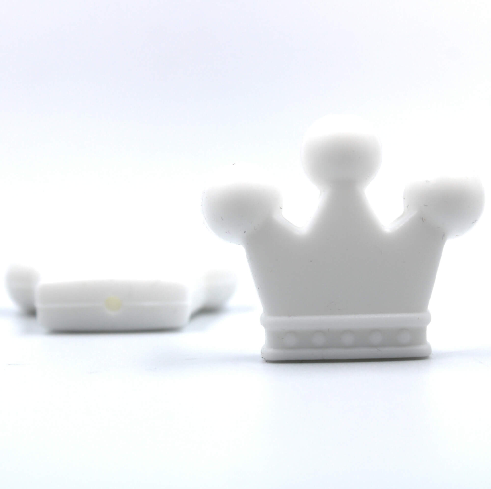 Preview: Silikon Motivperle Krönchen #1 | Weiß