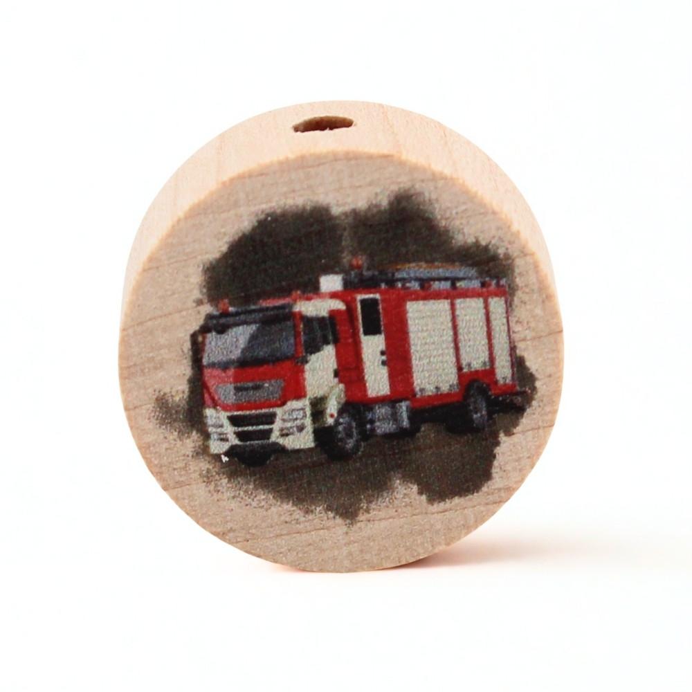 Holz Motivscheibe 20mm | Feuerwehrauto "Schwarz" | Natur