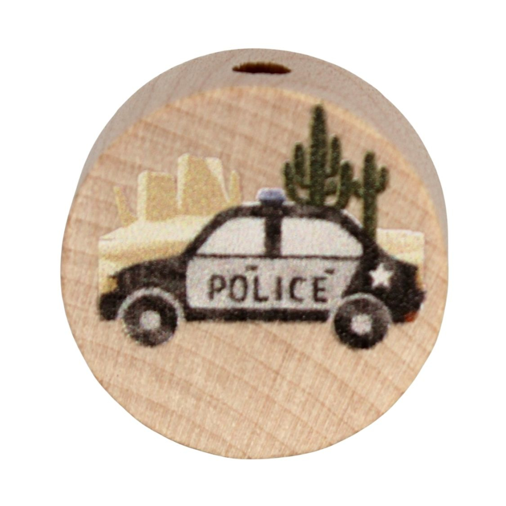 Holz Motivscheibe 20mm | Polizeiauto "Wüste" | Natur