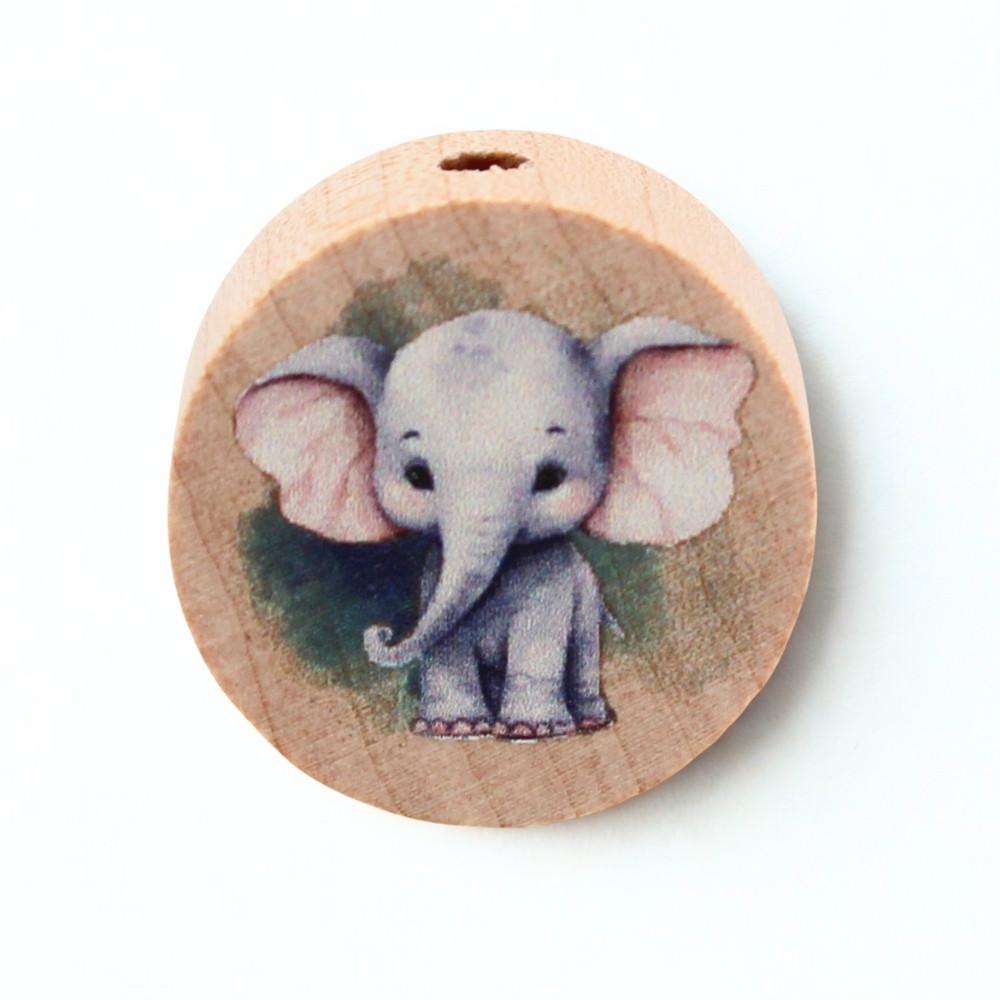 Holz Motivscheibe 20mm | Kleiner Elefant | Natur