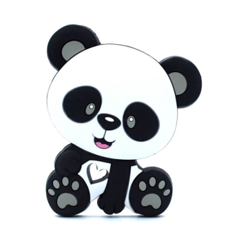 Silikon Beißanhänger | Panda Bär | Hell Grau