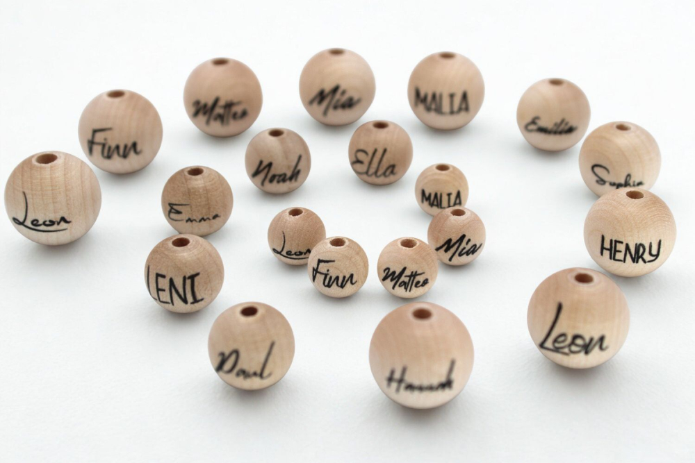 Holzperle mit Namen
