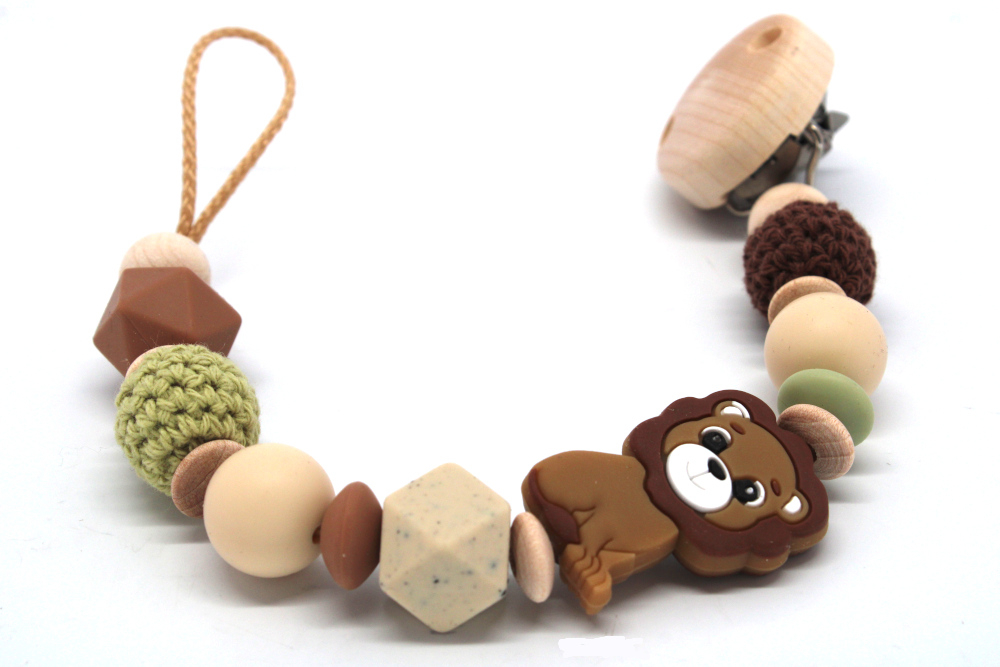 Schnullerketten-Bastelset Löwe #3 | Braun