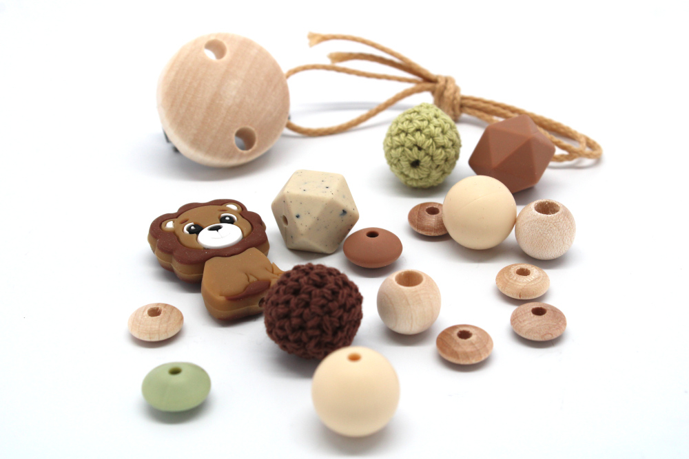 Preview: Schnullerketten-Bastelset Löwe #3 | Braun