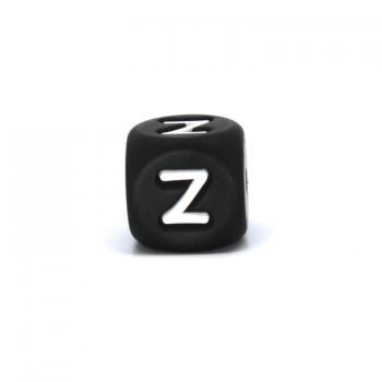 Silikon Buchstabenperle | 12mm | Schwarz | Z