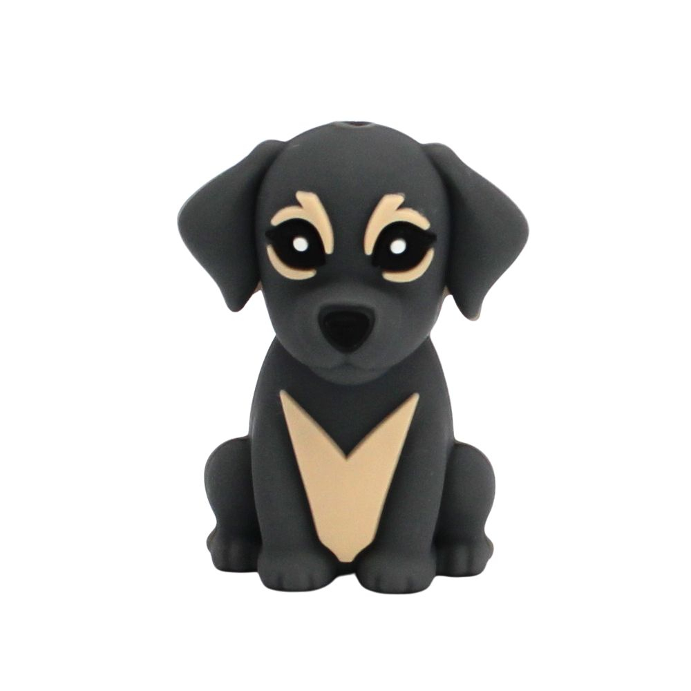 Silikon 3D - Motivperle Hund 2# | Dunkel Grau