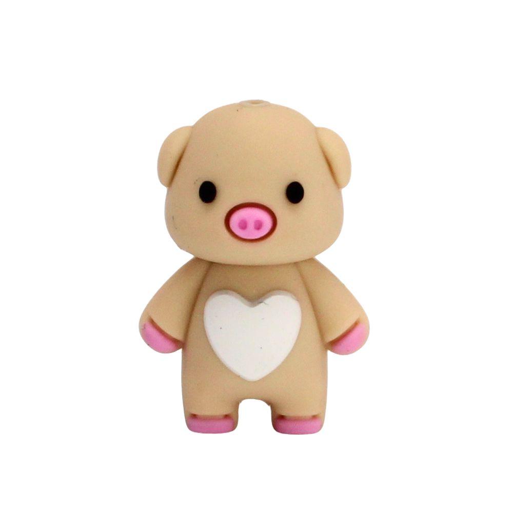Silikon 3D - Motivperle Schweinchen | Beige