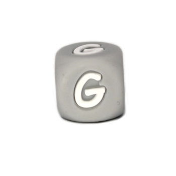 Silikon Buchstabenperle 10mm | Grau | G